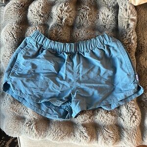 Patagonia Women's “Barely Baggies” Athletic Shorts in Light Blue